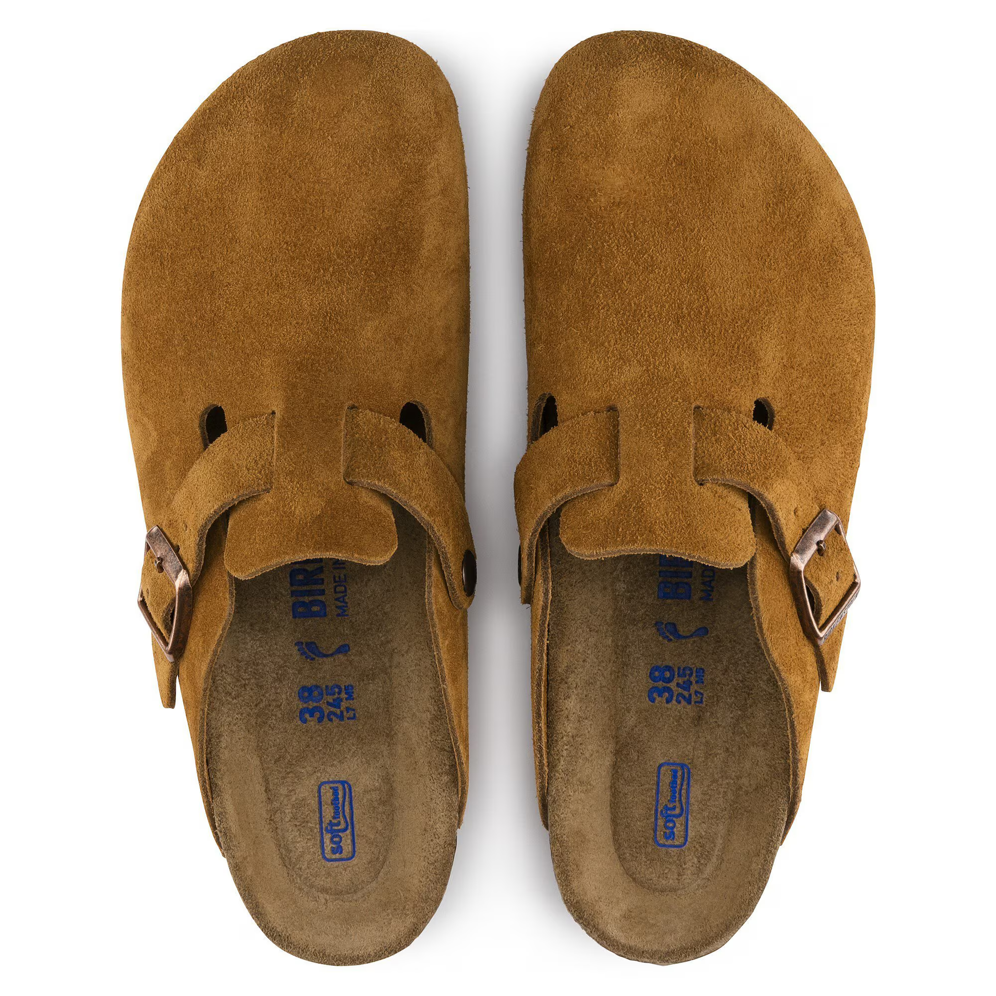 Birkenstock Boston mink – underside med kork-latex fodseng og EVA-sål