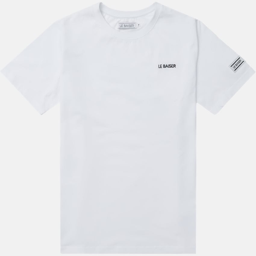 Le Baiser Bourg T-shirt hvid – front med broderet logo på brystet
