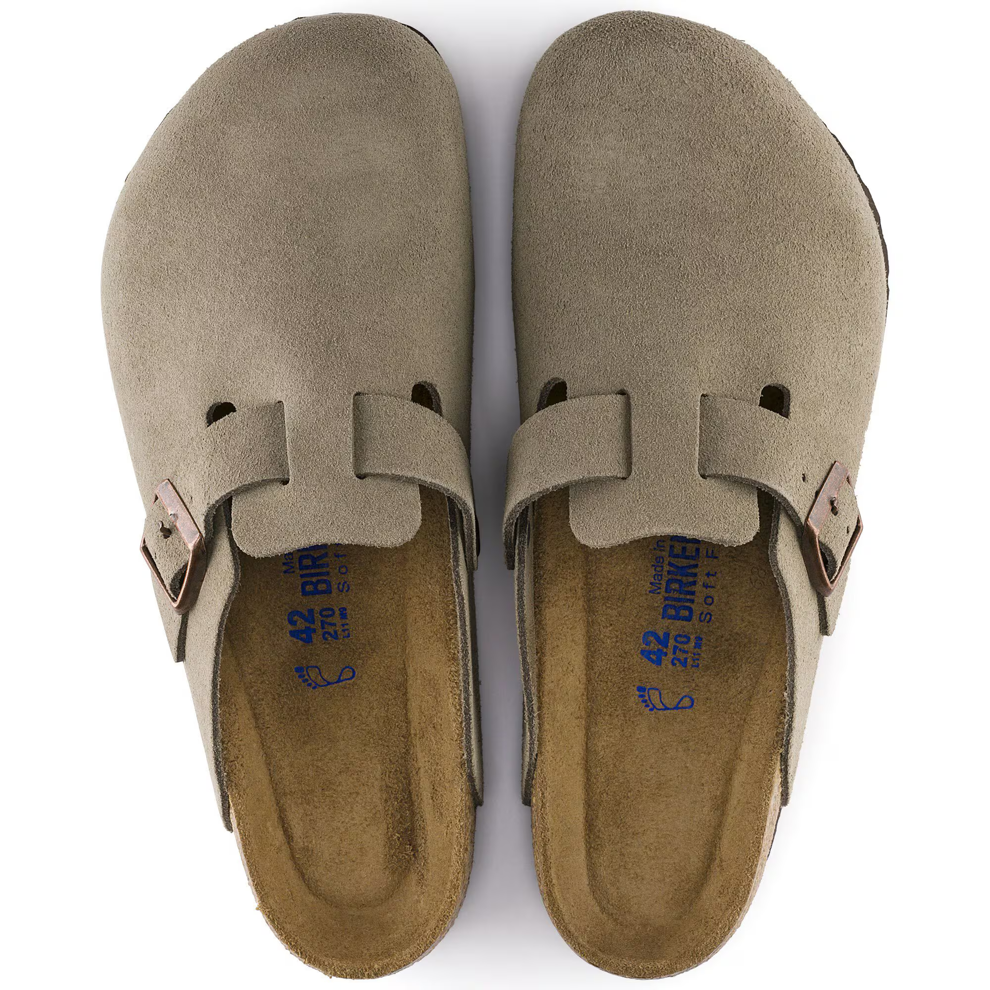 Birkenstock Boston sand – underside med kork-latex fodseng og EVA-sål