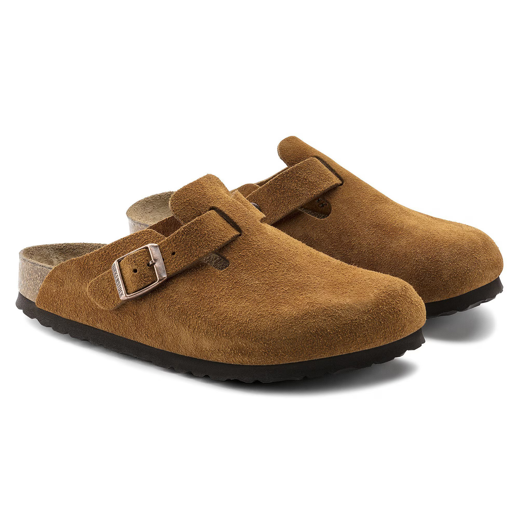 Birkenstock Boston mink – bag- og hælvisning i ruskind 