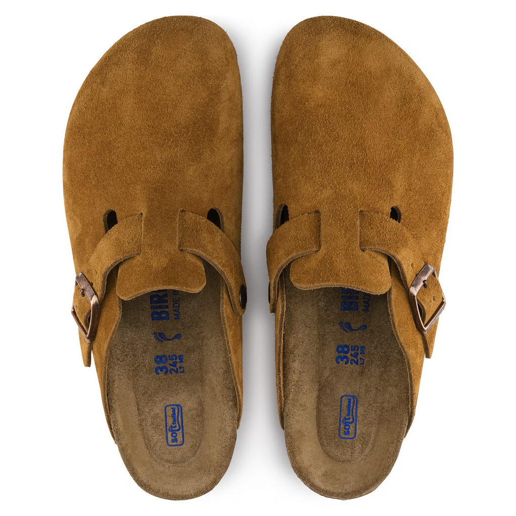 Birkenstock Boston mink – underside med kork-latex fodseng og EVA-sål
