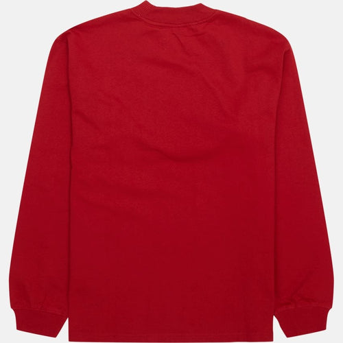 Blowup Mockneck sweatshirt – bagside med klassisk pasform i dyb rød farve