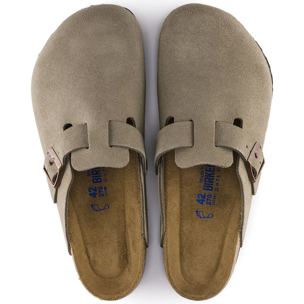 Birkenstock Boston sand – underside med kork-latex fodseng og EVA-sål