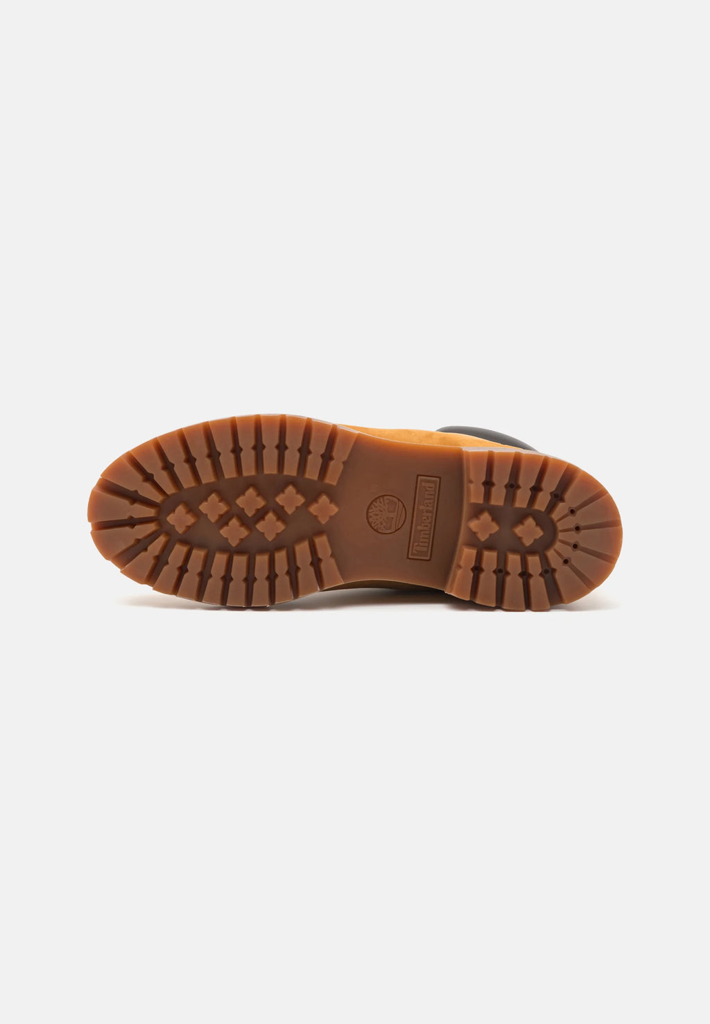 Sål på Timberland Premium 6 Inch Boots – slidstærk gummisål med mønster i brun