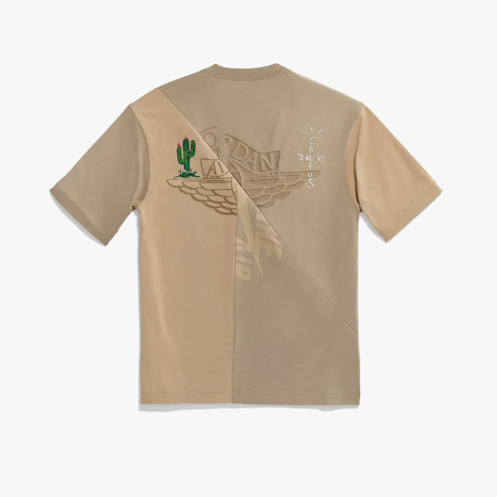 Travis Scott x Jordan tee bagpå – print med grøn Cactus Jack logo
