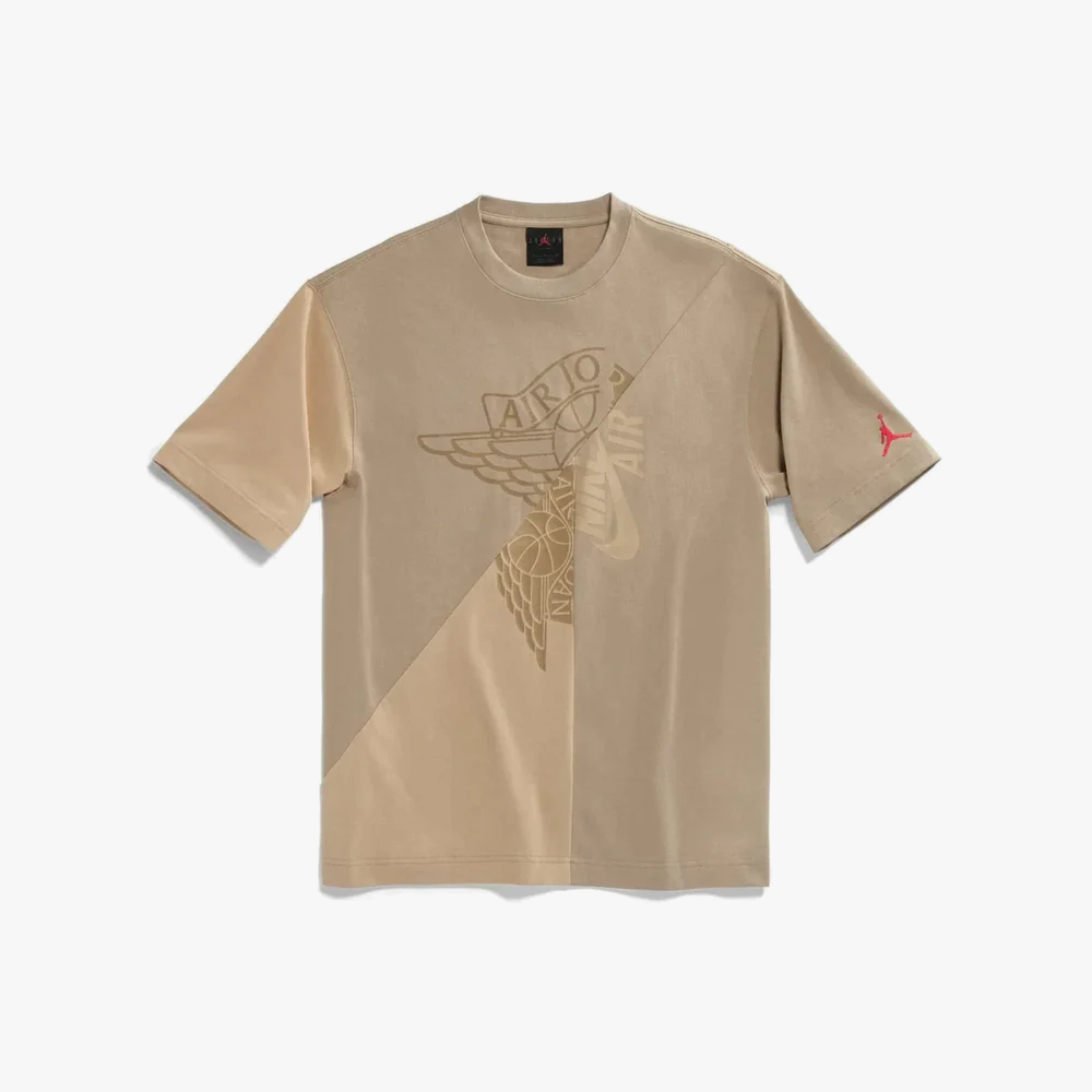 Travis Scott x Jordan T-shirt khaki – Cactus Jack grafik forside