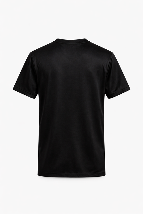 Nike FC Barcelona x Balmain Paris black football jersey back view – plain design